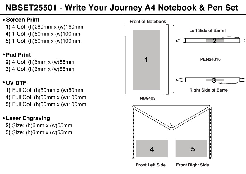 Write Your Journey A4 Notebook & Pen Set