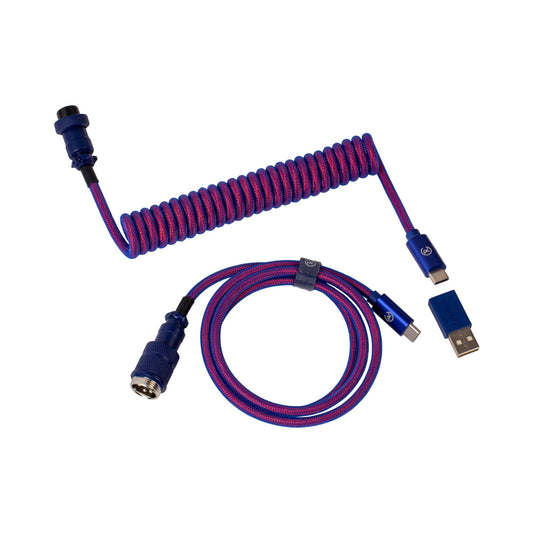 Keychron Premium Coiled Aviator USB Cable | Type-C + USB-A Adapter | Detachable Aviator Connector | 108 cm - Guards On Duty Shop & Security Guards
