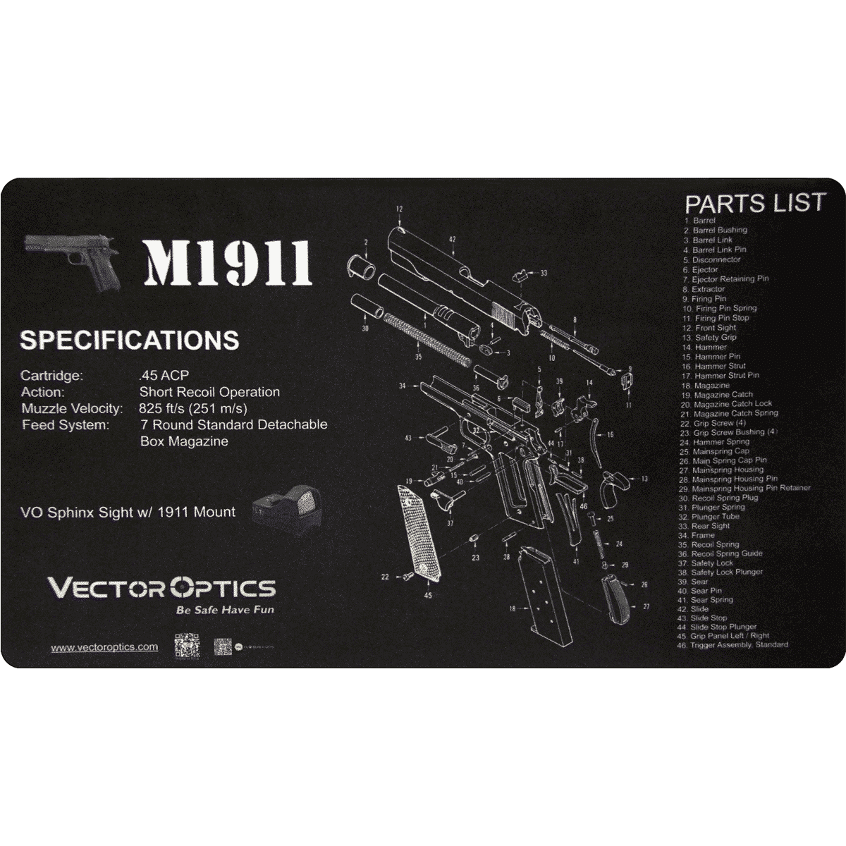 Vector Optics Scbm-03 M1911 Bench Mat