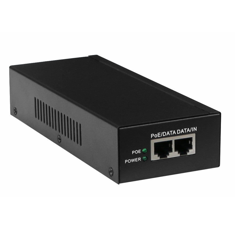 Gigabit Power over Ethernet (PoE) 55V, 1.63Amp 90 Watt (2 x RJ45) & Cord.