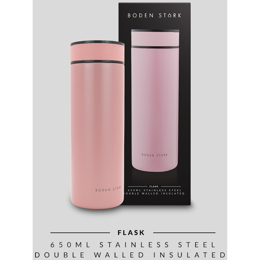 Boden Stark 650ml Flask - Pink