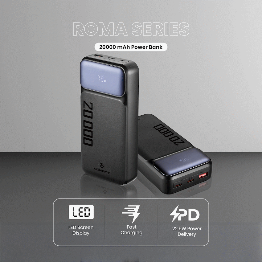 Volkano Roma Series 20000mah PD 22.5w Power Bank