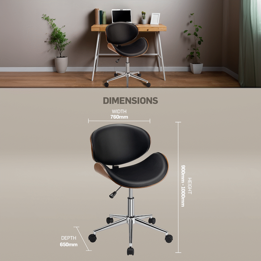 Amos Mid Back Office Chair - Black