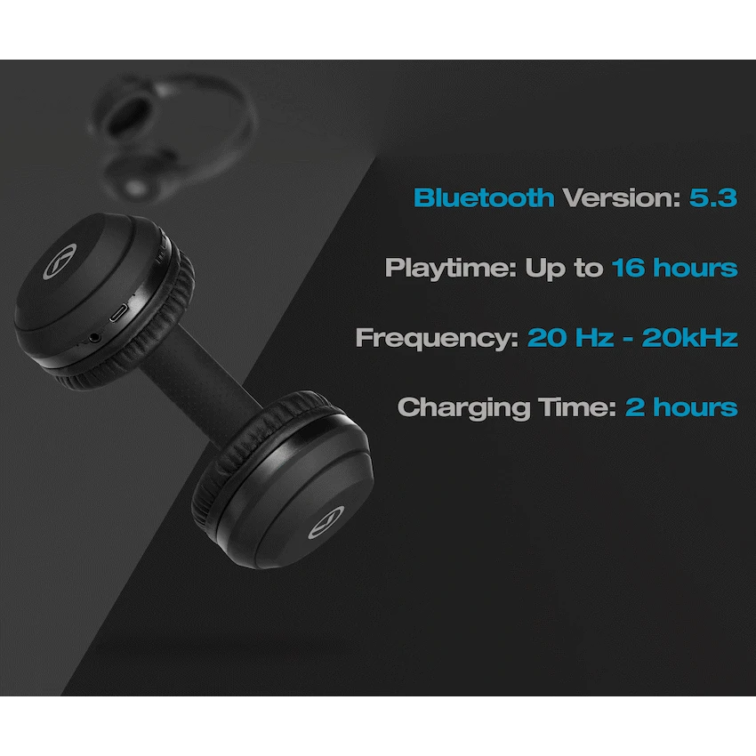 Amplify Chorus Series Bluetooth 2.0 Headphones - Black - Guards On Duty Shop & Security Guards