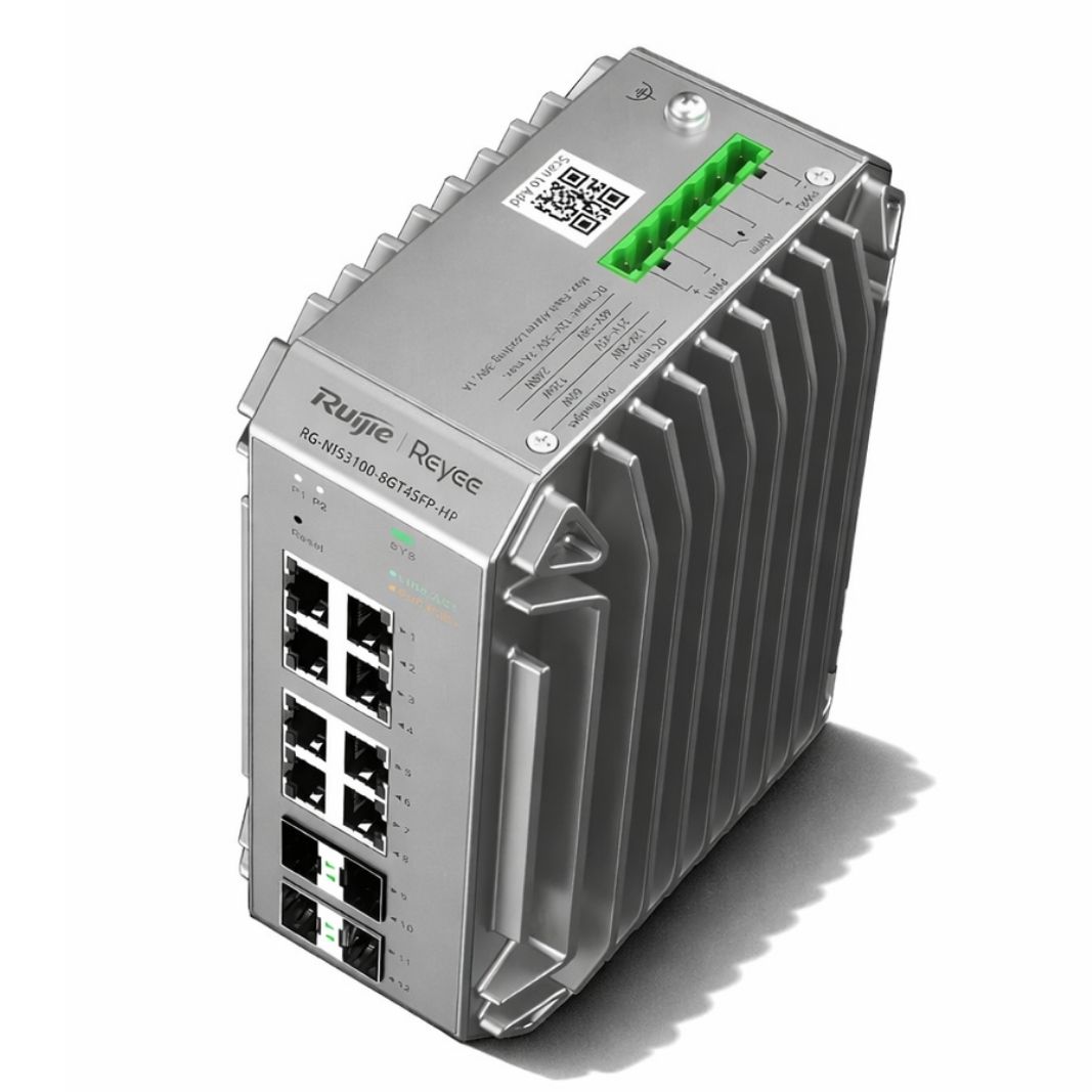 Reyee 8 Port 1GE PoE Cloud Managed Industrial Switch with 4 SFP 1GE Uplinks