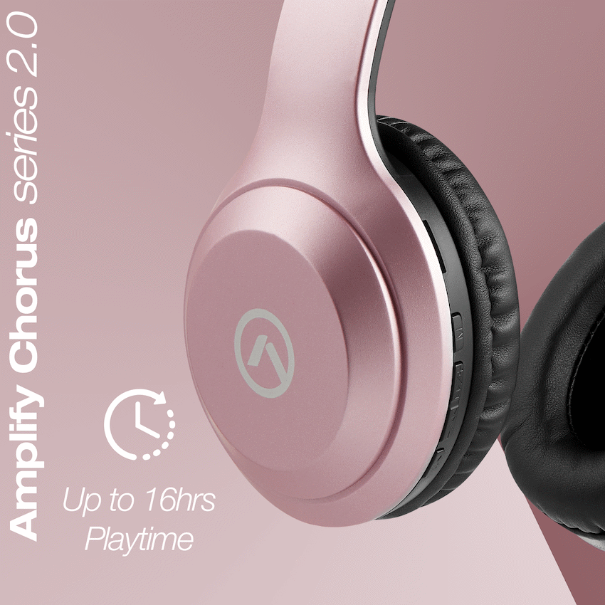 Amplify Chorus Series 2.0 Bluetooth Headphones - Rose Gold - Guards On Duty Shop & Security Guards