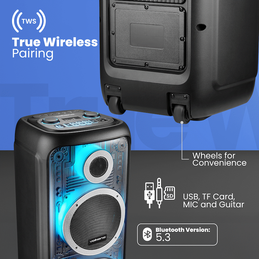 Volkano Cyber Series Dual 8" Party Speaker