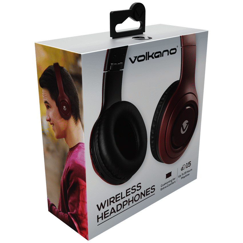 Volkano Firefly Series Bluetooth Headphones - Maroon