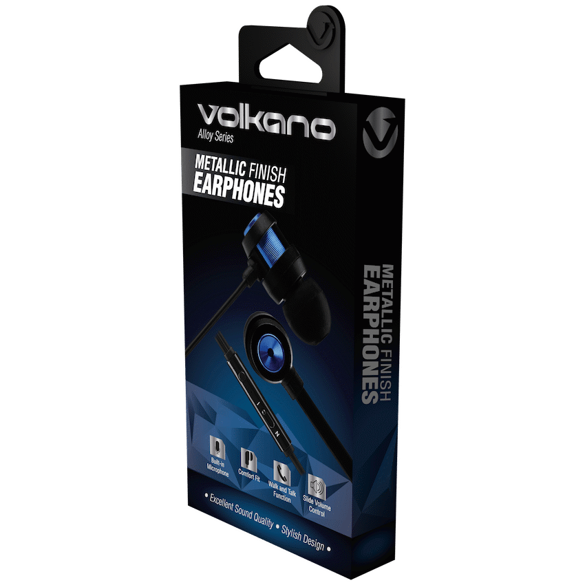 Volkano Alloy Series Metal Earphone - Blue