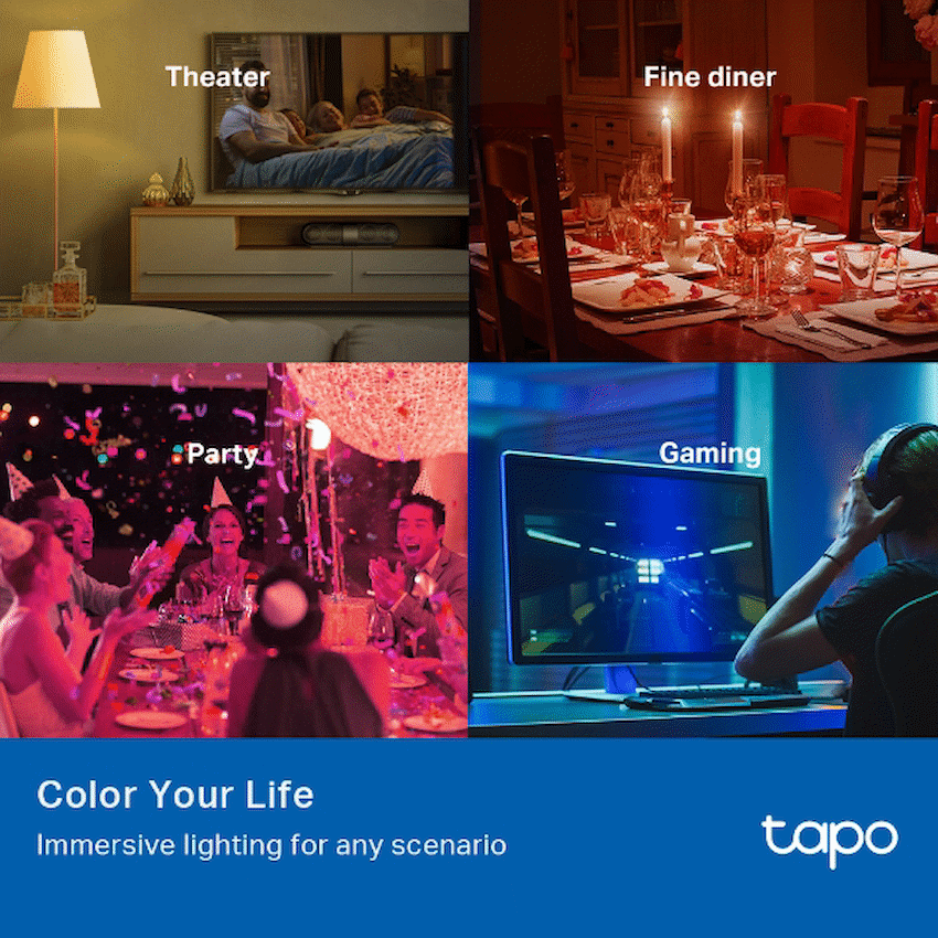 Tapo L530B (2-Pack) Smart Wi-Fi Light Bulb - Multicolour