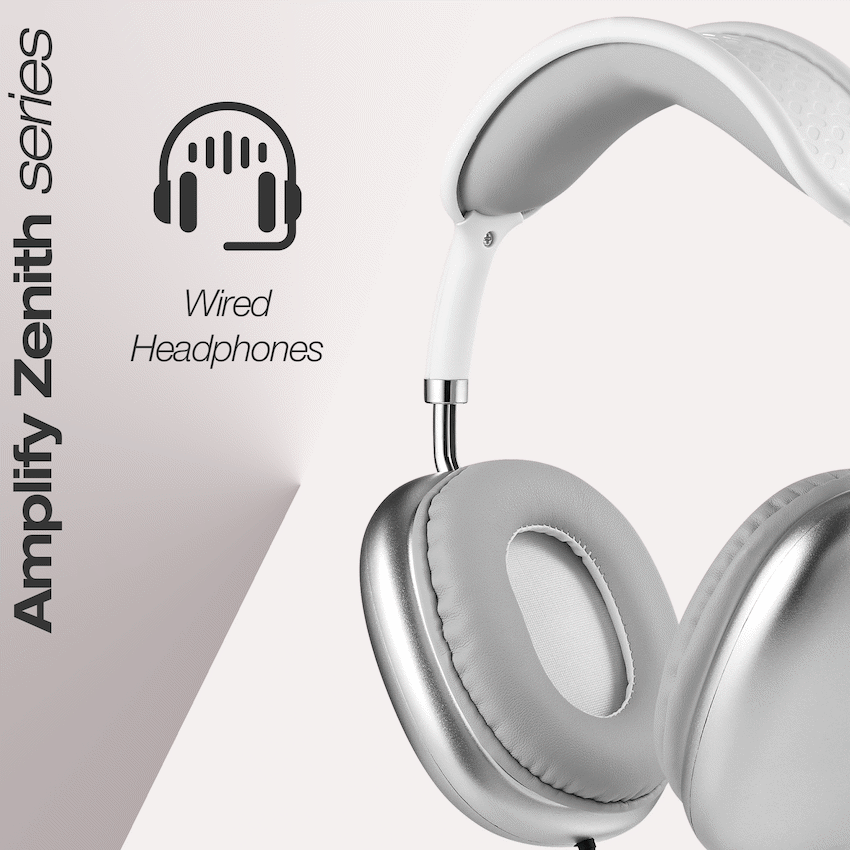 Amplify Zenith Series Aux Headphones - White - Guards On Duty Shop & Security Guards