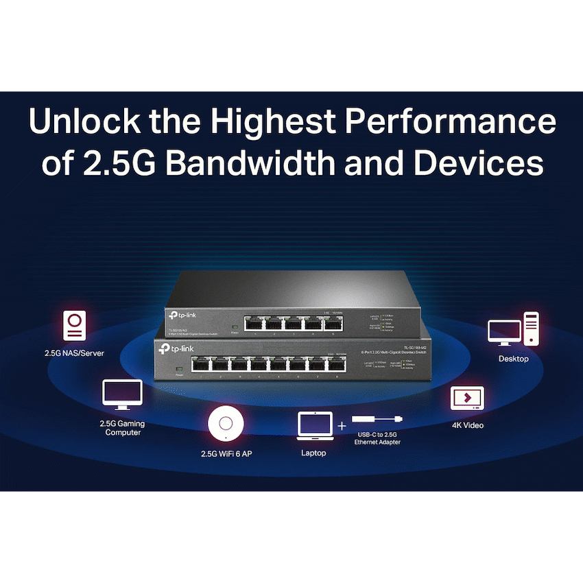 TL-SG105-M2 5-Port 2.5G Multi-Gigabit Desktop Switch