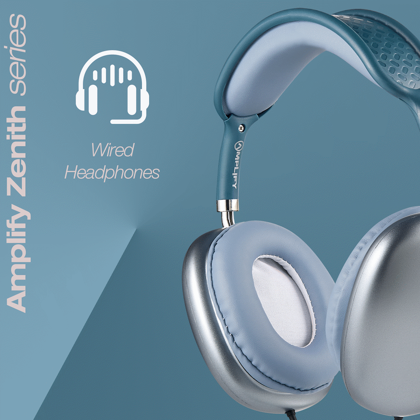 Amplify Zenith Series Aux Headphones - Blue - Guards On Duty Shop & Security Guards