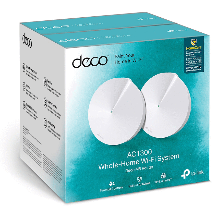 Deco M5 (2-Pack) AC1300 Whole-Home Mesh Wi-Fi System