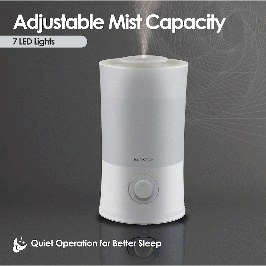 Elektra 2.2L Ultrasonic Humidifier - White - Guards On Duty Shop & Security Guards