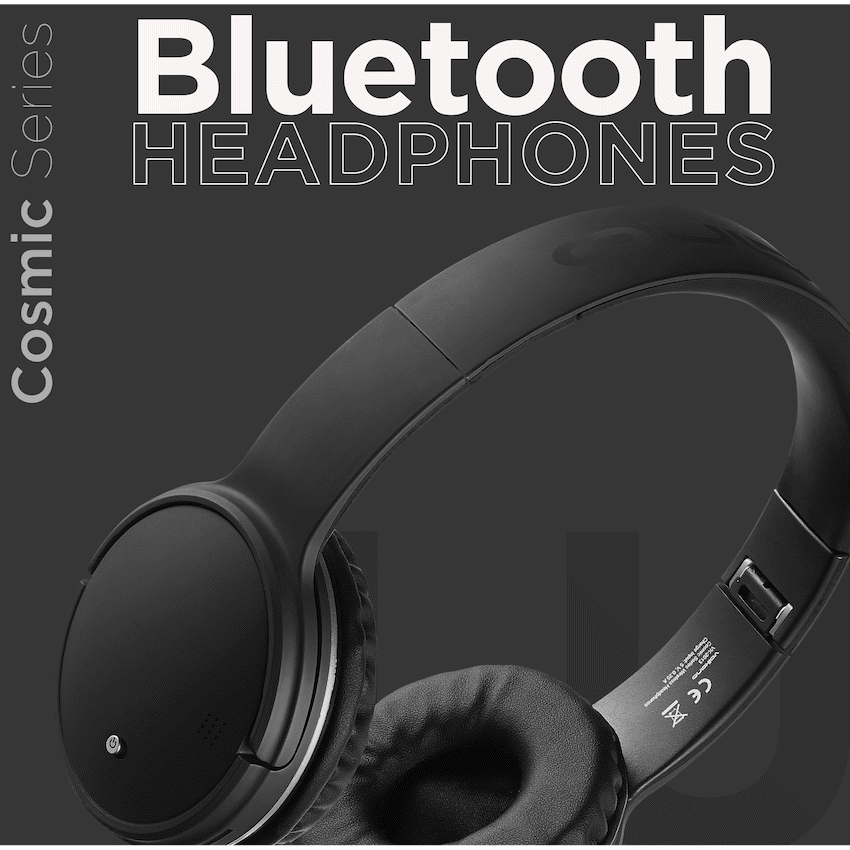 Volkano Cosmic Series Bluetooth Headphones - Black
