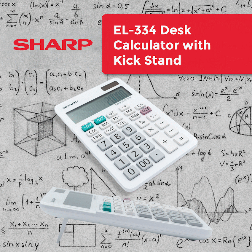 Sharp ElsiMate EL334WB - 12 Digit Desk Calculator - Guards On Duty Shop & Security Guards