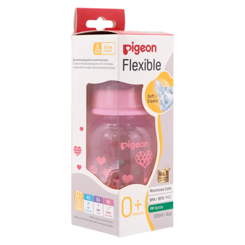 Pigeon Flexible Bottle STD Neck - Pink - 120ml
