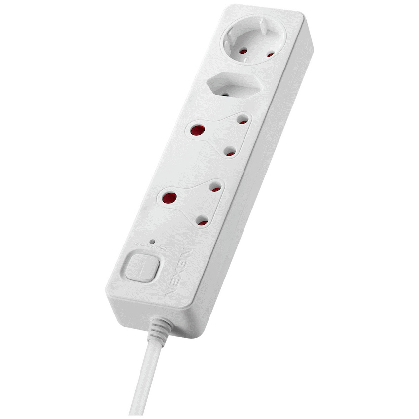Nexon 4-Way Medium Surge-Protected Multiplug 0.5m - White