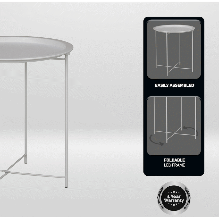 Everfurn Nala Side Table - White - Guards On Duty Shop & Security Guards