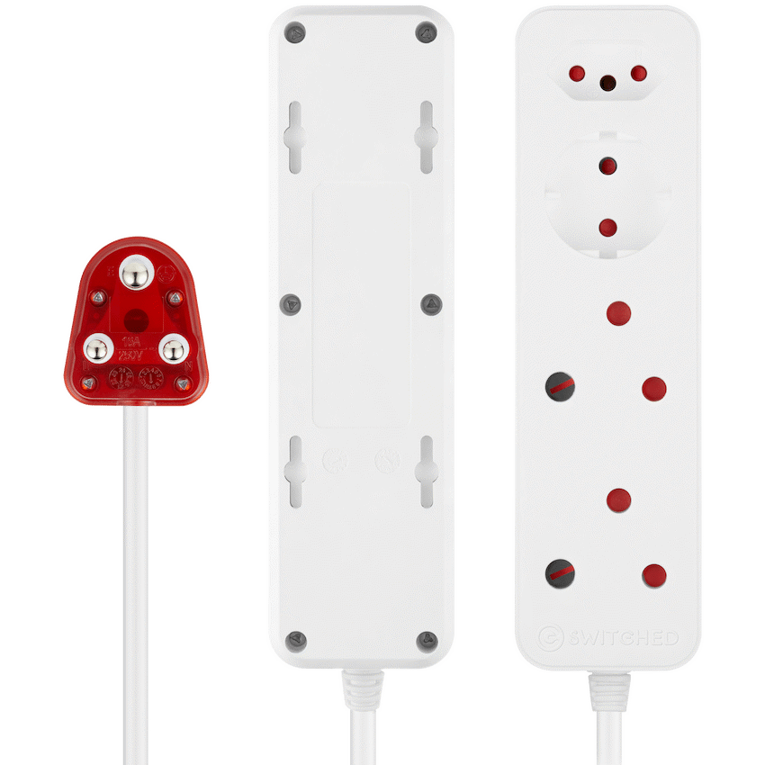 Switched High Surge 4-Way Multiplug 3m 1140J
