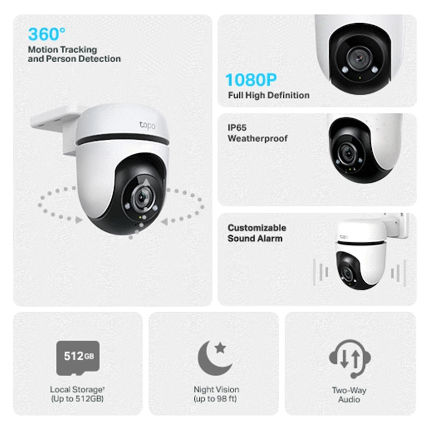 Tapo TP-Link Tapo C500 1080p Outdoor Pan/Tilt Security Wi-Fi Camera