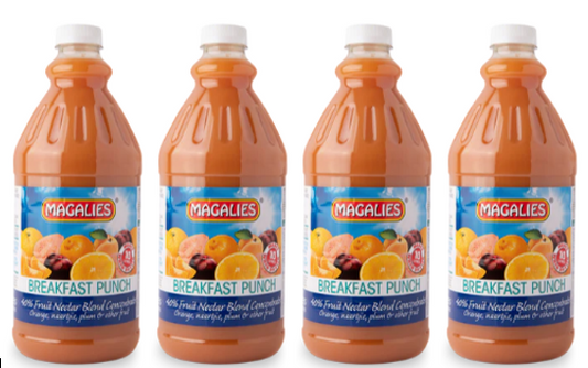 4 x MAGALIES 2 liter Fruit Cocktail 40% Concentrate (Sold 4 X 2L Per Case) Magalies Nectar Juice