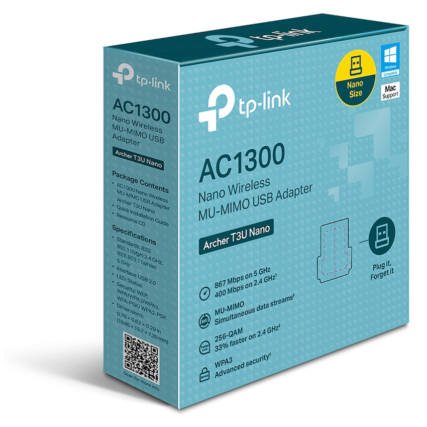 Archer T3U Nano AC1300 Wireless MU-MIMO USB Adapter