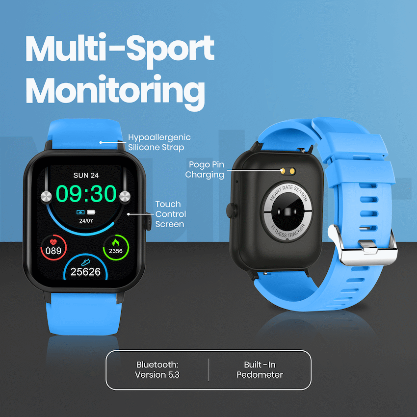 Volkano Chroma Series Smartwatch with Blue Strap