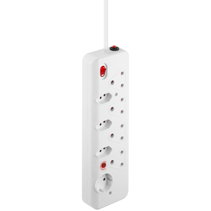 Nexon 8 Way  Medium Surge Multiplug 0.5M - White