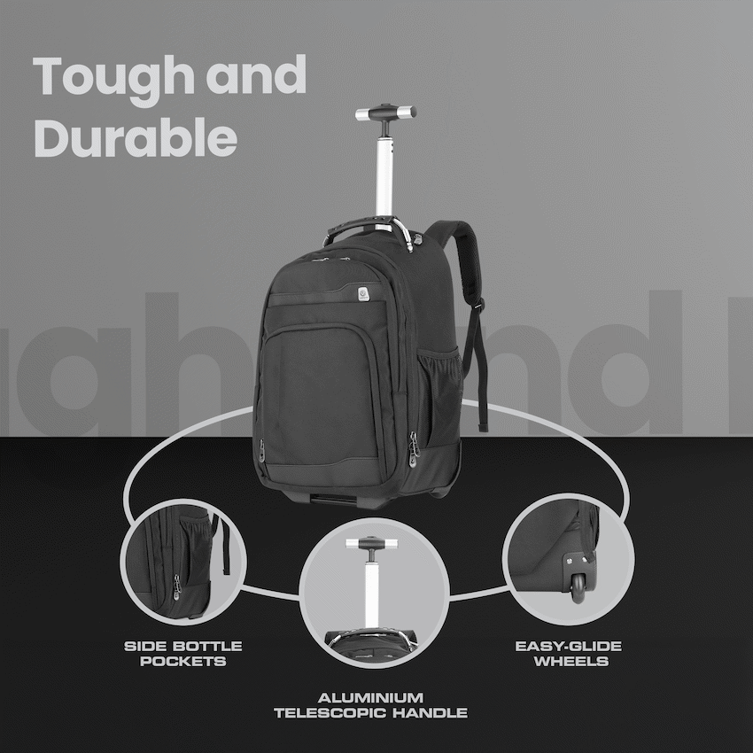 Volkano Lincoln 15.6" Laptop Trolley Backpack - Black