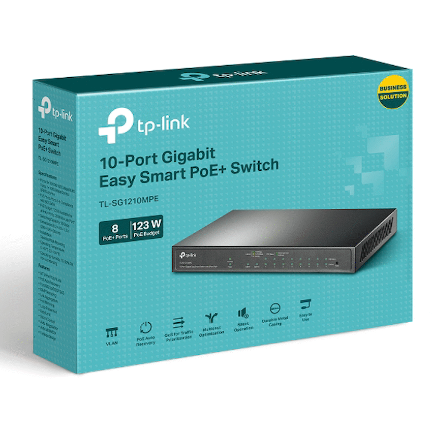 TL-SG1210MPE 10-Port Gigabit Easy Smart Switch with 8-Port PoE+