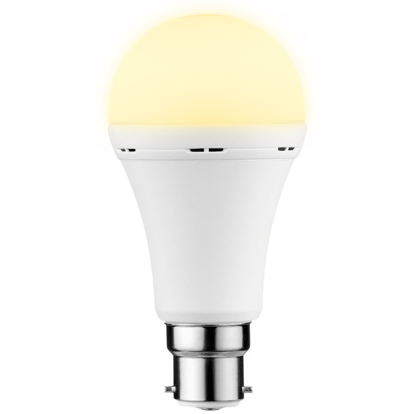Switched 9w A60 Rechargeable LED Light Bulb - B22 - Warm White