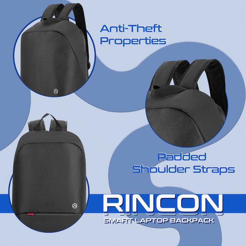 Amplify Rincon 15.6" Smart Anti-Theft Laptop Backpack - Guards On Duty Shop & Security Guards