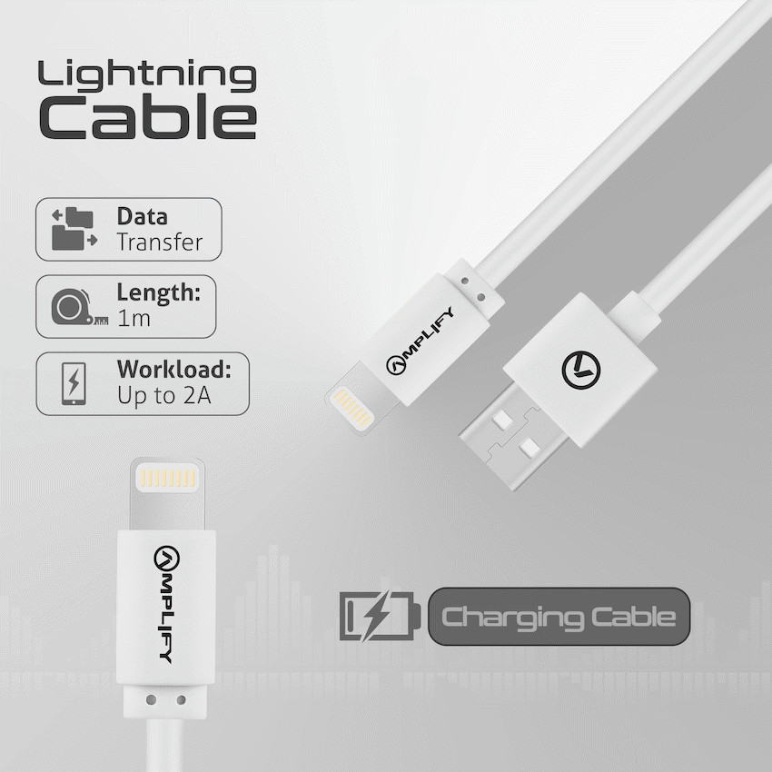 Amplify Lightning Charging Cable for iPhone & iPad (10W) - White