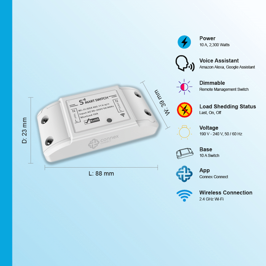 Smart Wi-Fi Switch 10a Twin Pack