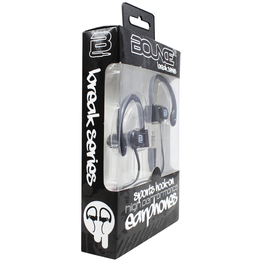 Bounce Break Series Hook-On Earphones - Black - Guards On Duty Shop & Security Guards