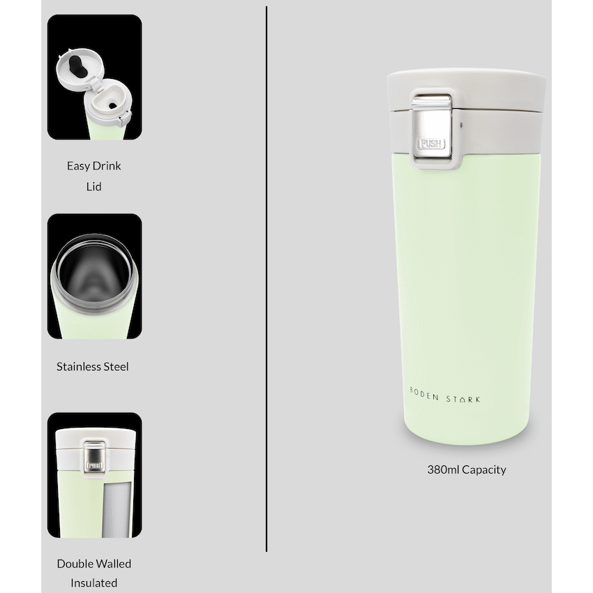 Boden Stark 380ml Travel Mug - Green - Guards On Duty Shop & Security Guards
