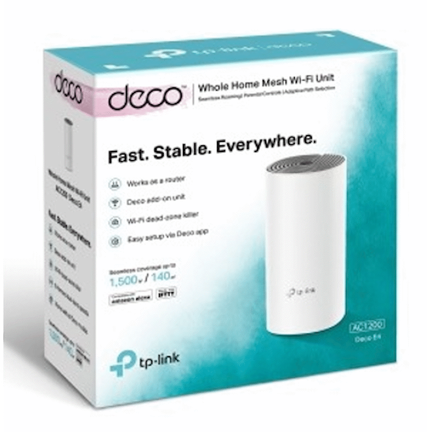 Deco E4 (1-Pack) AC1200 Whole-Home Mesh Wi-Fi System