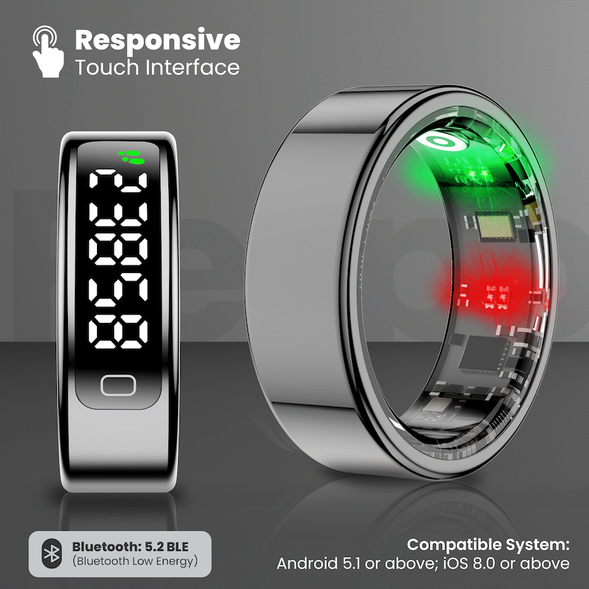 Volkano Ring Series Ring Pro Smart Ring with Charging Case - 20.7mm