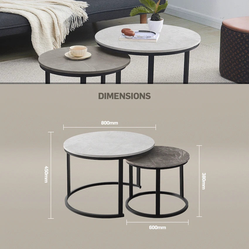 Indus Nesting Coffee Table Greyish - Guards On Duty Shop & Security Guards
