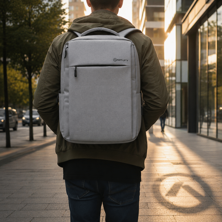 Amplify Cuba 15.6" Laptop Backpack Grey - Guards On Duty Shop & Security Guards