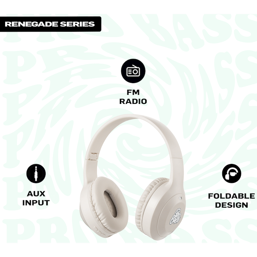 Pro Bass Renegade Series Bluetooth Headphone  - Nude