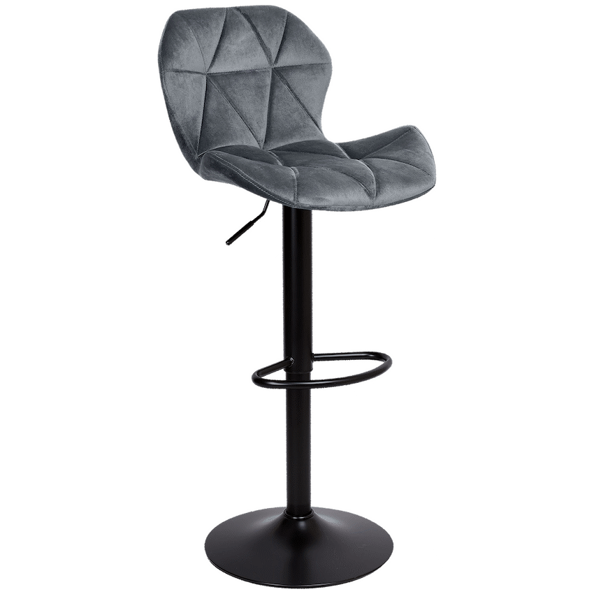 Everfurn Tira Barstool - Grey Velvet (2 Pack)