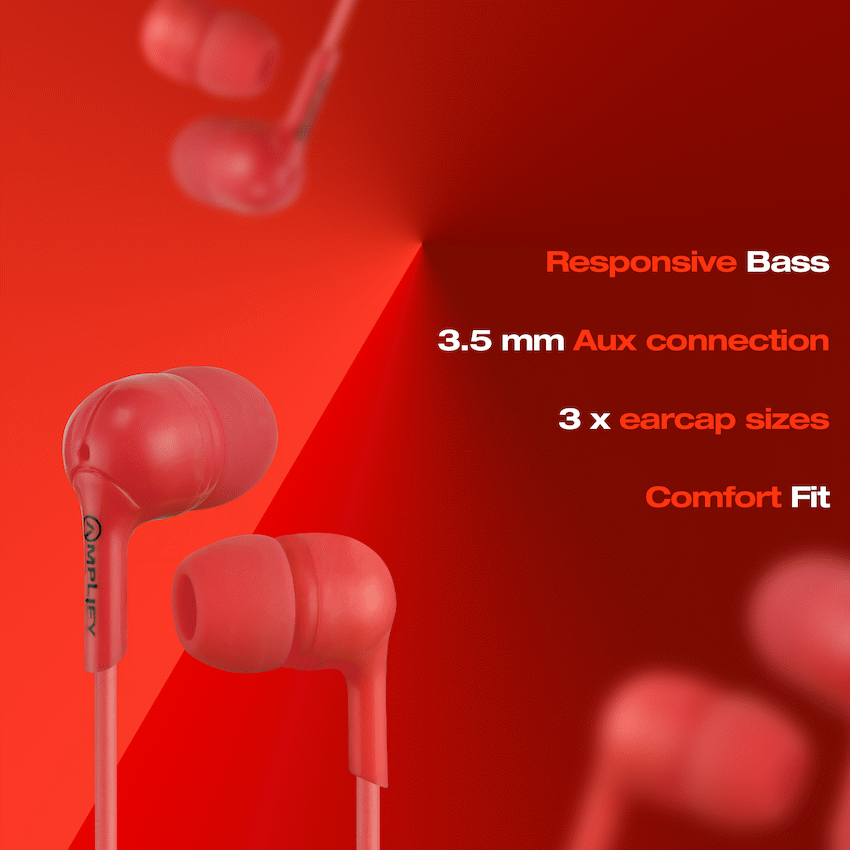 Amplify Jazz Series Earphones - Red