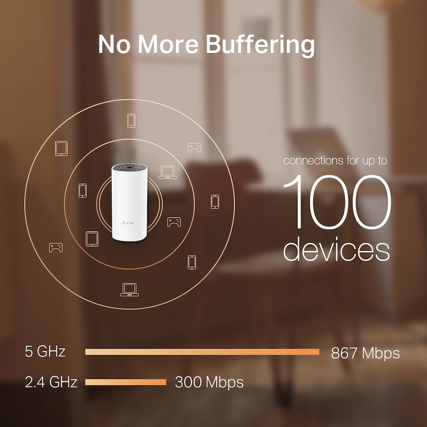 Deco M4 (3-Pack) AC1200 Whole-Home Mesh Wi-Fi System