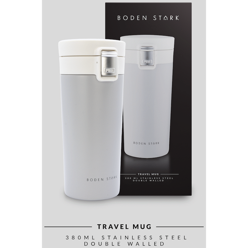 Boden Stark 380ml Travel Mug - Grey