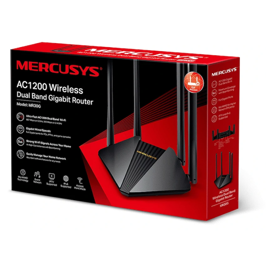 Mercusys TP-Link Mercusys MR30G AC1200 Wireless Dual Band Gigabit Router