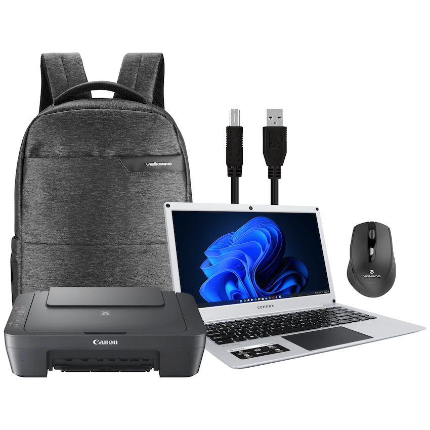 Connex Laptop L1430-PRO-SL256 - 14" Celeron N4020 8GB/256SSD W11HOME Printer+Bag+Mouse - Guards On Duty Shop & Security Guards