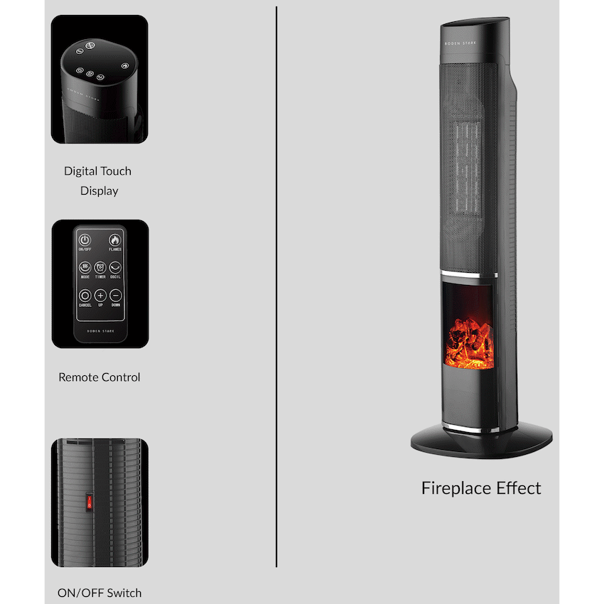 Boden Stark Fireplace Tower Heater - Guards On Duty Shop & Security Guards